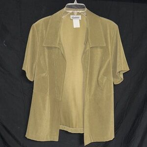Enfocus Studio Olive Open Front Blouse